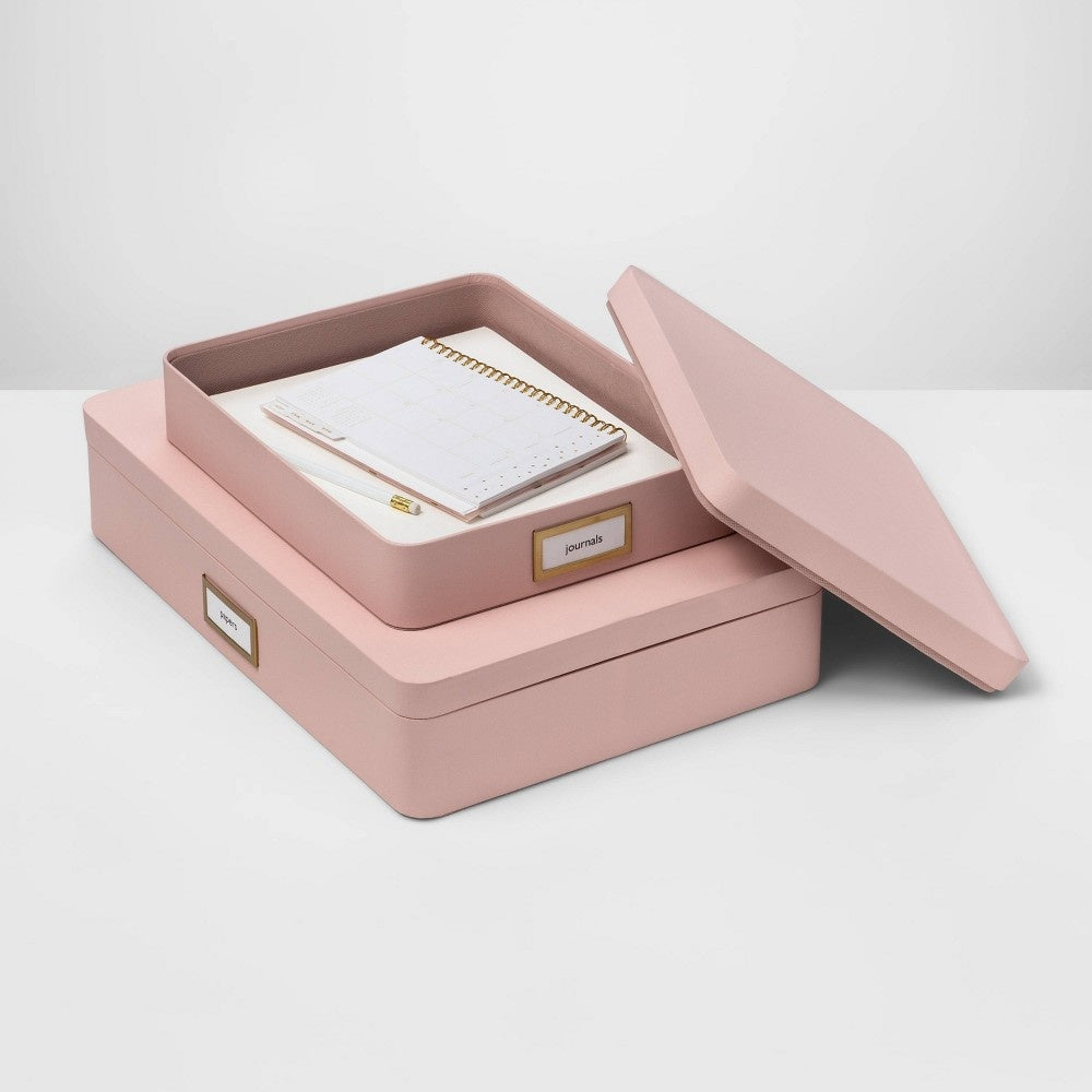 Project62 Blush Pink Storage Boxes set of 2 – Rachel George